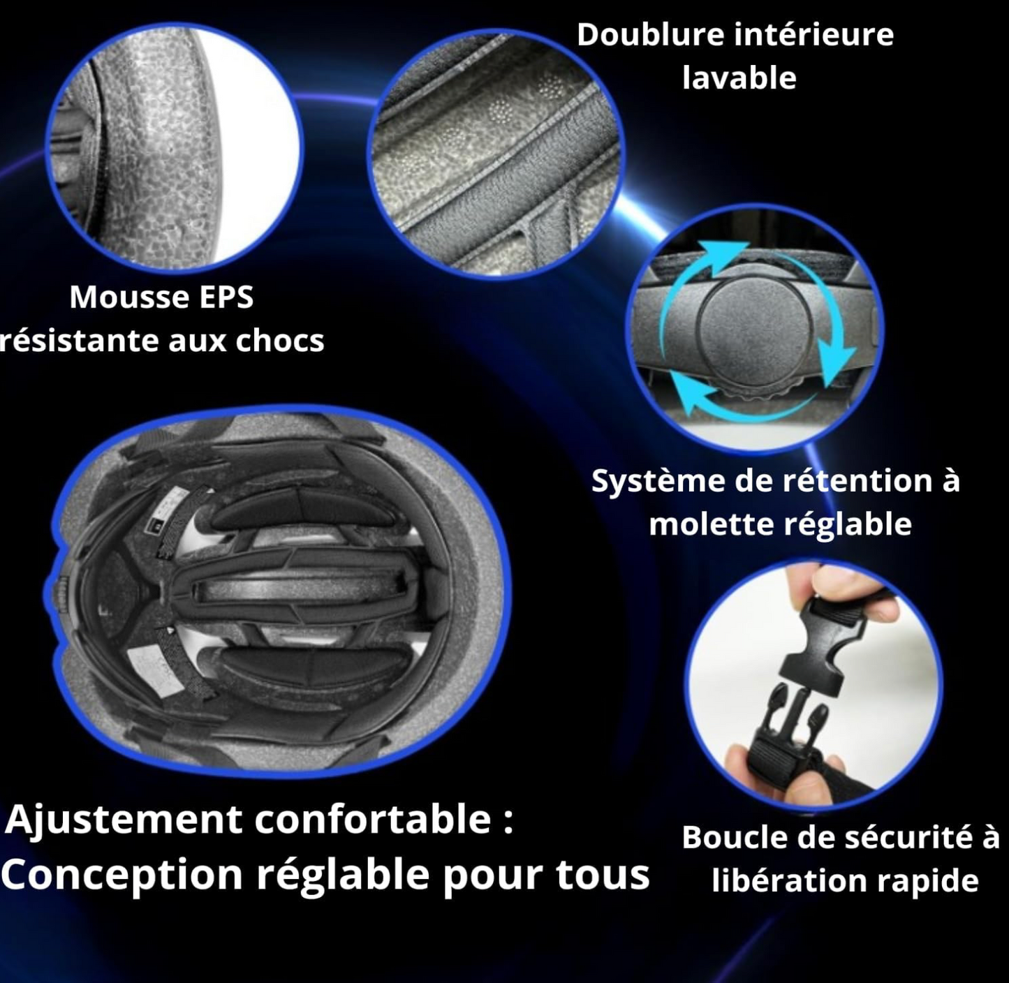 Ultralichte fietshelm met LED, ademend en kleurrijk