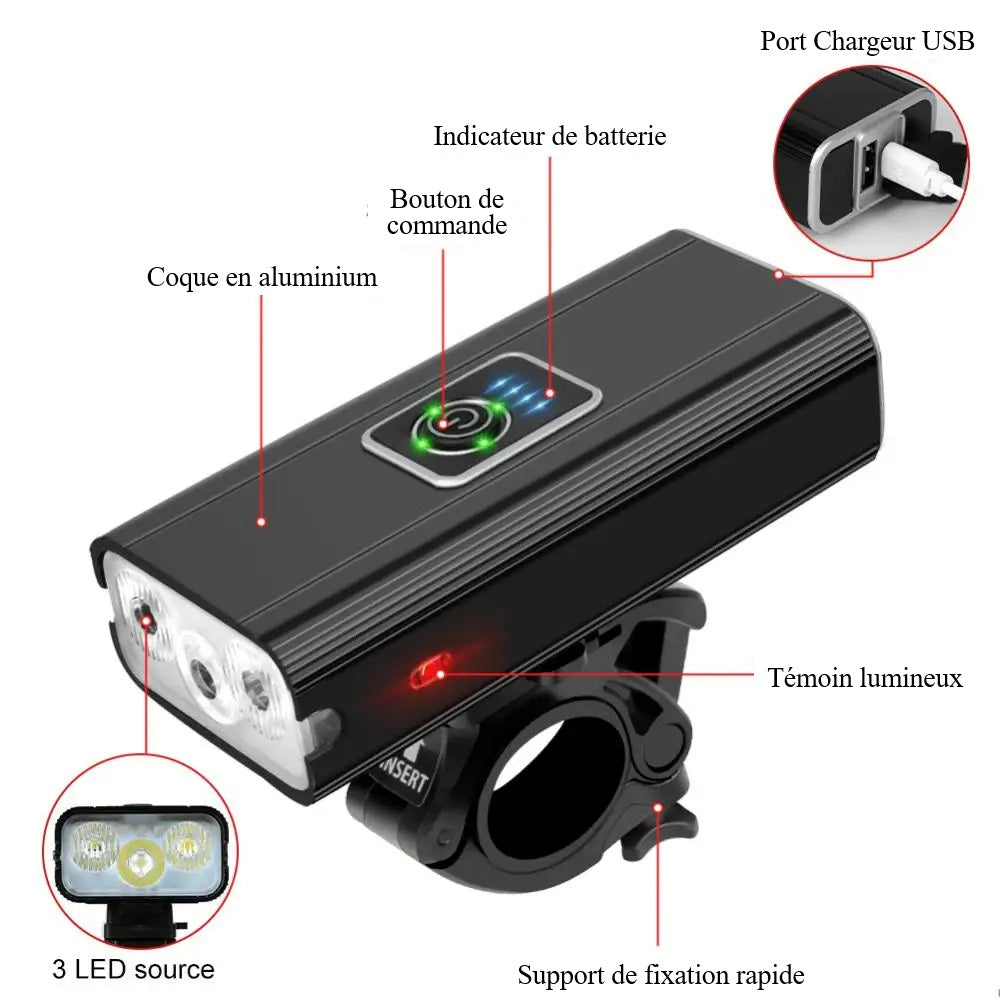 Eclairage pour velo Ultra Lumineux Visibilite et Securite Maximales Bike in Light