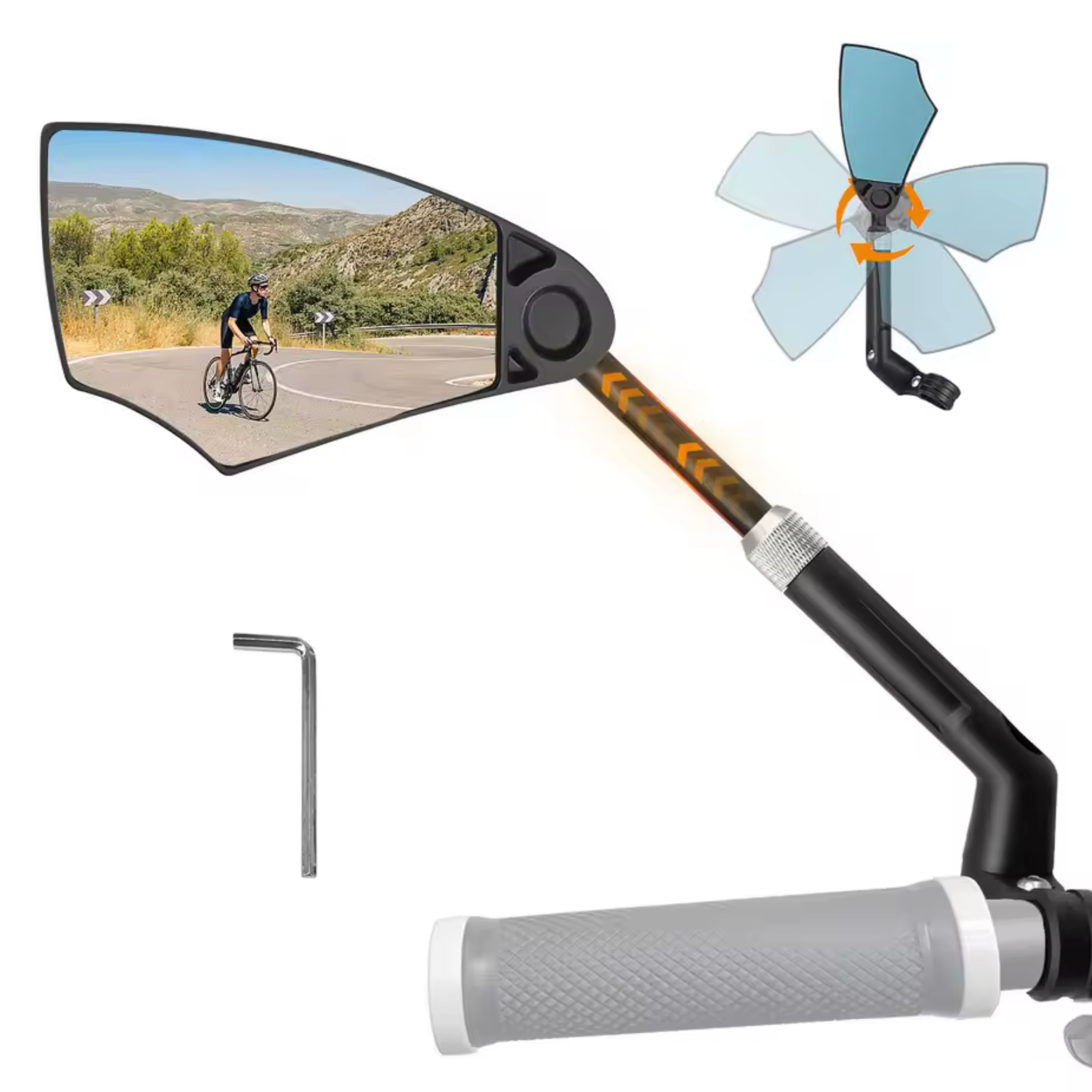 Rétroviseur de vélo Sahoga Réglable à 360 Rétroviseur de vélo Rotatif Rétroviseur de vélo Sahoga Réglable à 360 Rétroviseur de vélo Rotatif