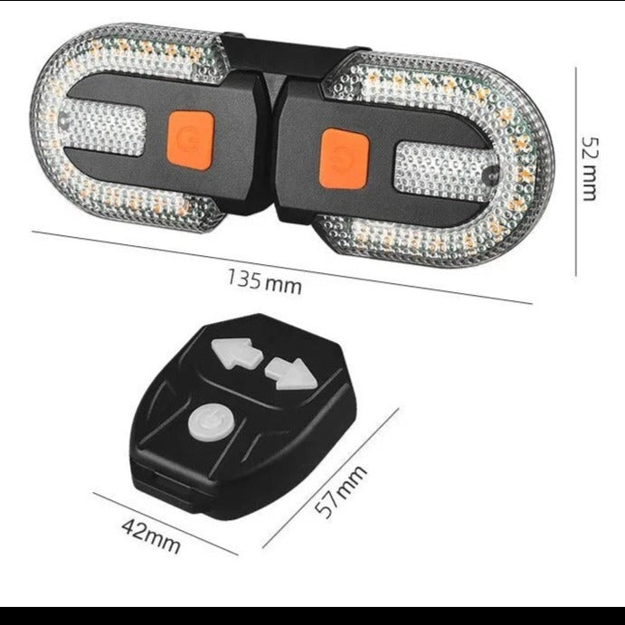 Dimensions du clignotant pour vélo Splitty et de sa télécommande