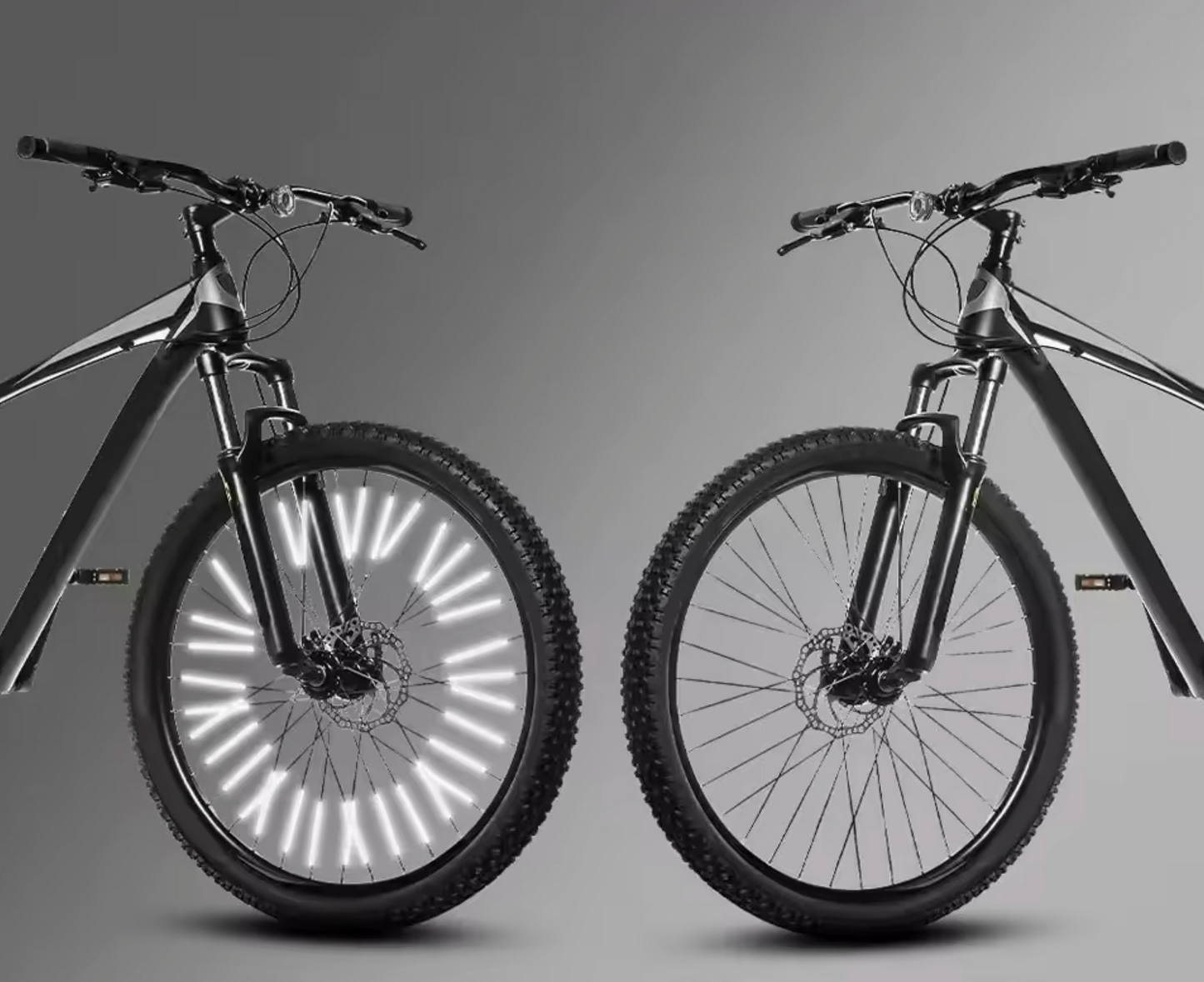 Avec et sans réflecteurs de rayon de vélo