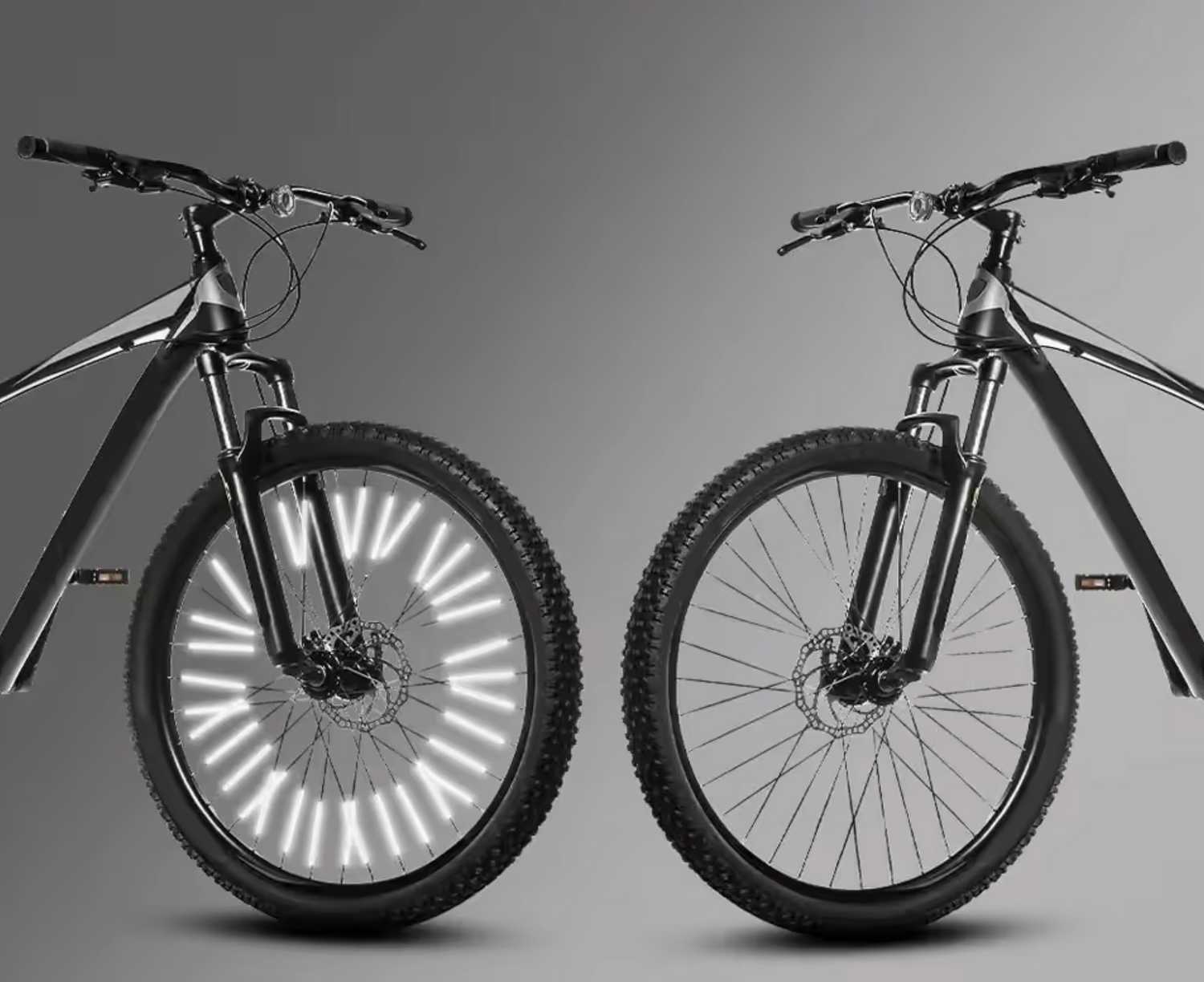 Avec et sans réflecteurs de rayon de vélo