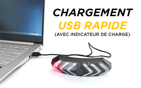 Chargement USB du clignotant pour casque vélo Helmy