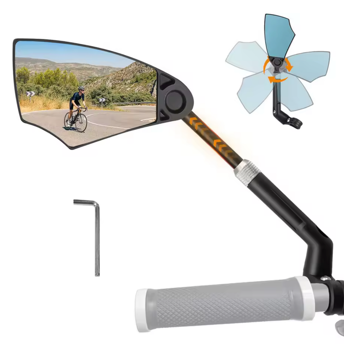 Rétroviseur Vélo Antireflet Télescopique 360°