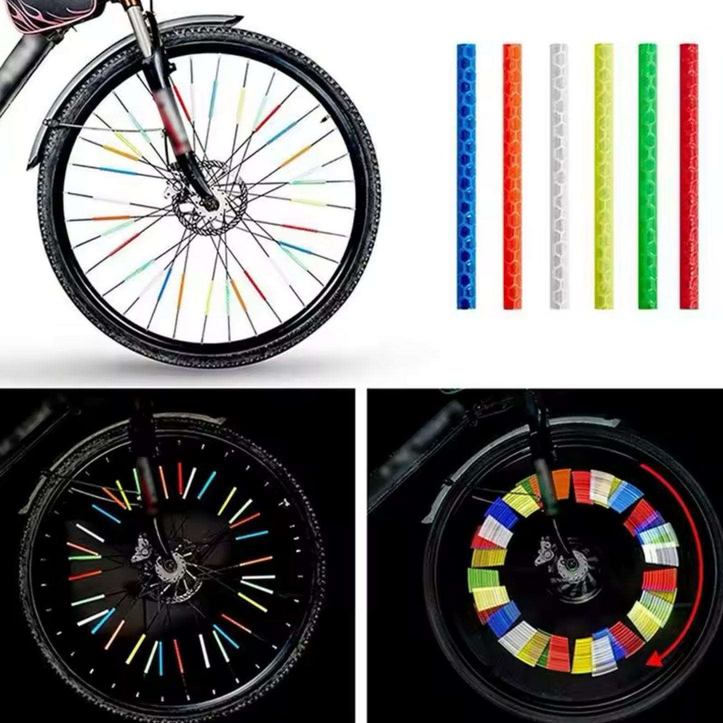Réflecteurs de rayons vélo multicolores